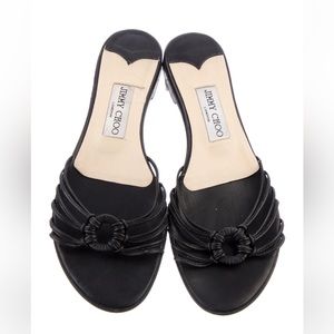 Jimmy Choo Black Leather Sandal